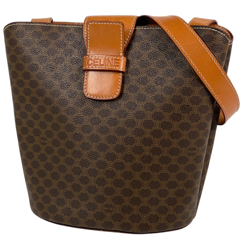 Celine Macadam shoulder bag crossbody logo canvas brown